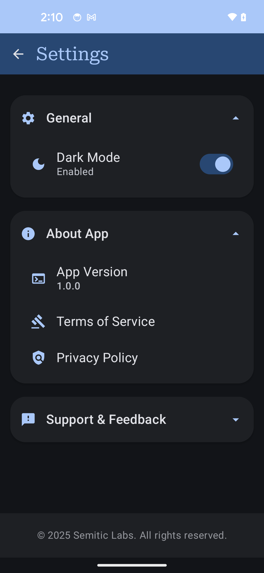 Settings Screen