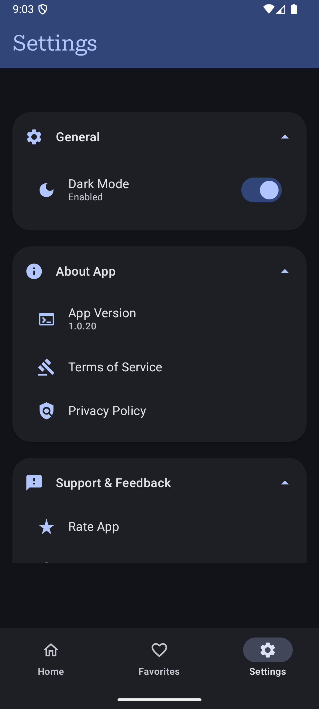 Settings Screen